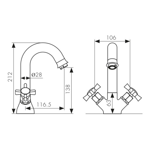 41011-1 Смеситель KAISER Cross для раковины