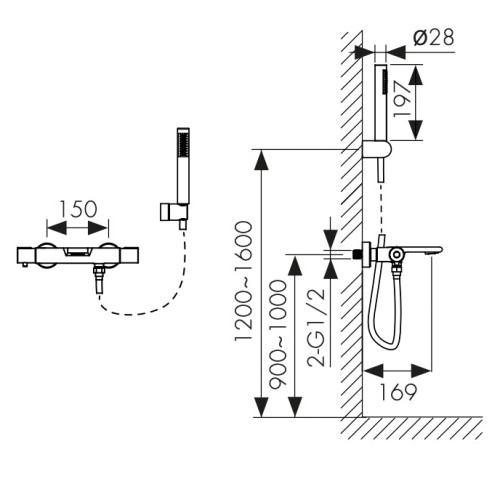 05322-4 Смеситель KAISER Serio для ванны с термостатом