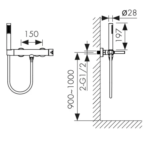 05477-4 Смеситель KAISER Serio для душа
