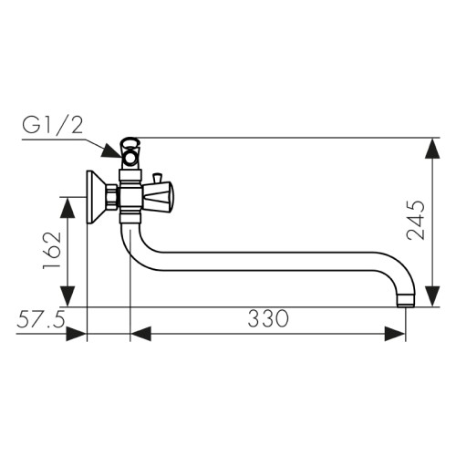 11080 Смеситель KAISER Luna для ванны