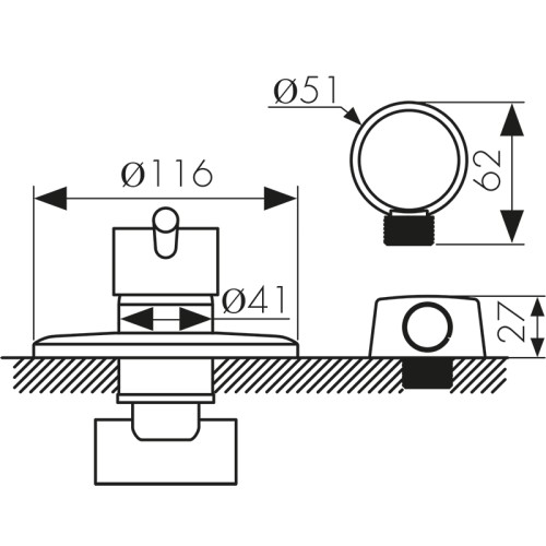 26017-1 Смеситель KAISER Merkur скрытого монтажа