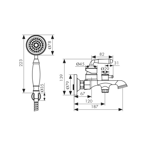 31522-1 Смеситель KAISER Vincent для ванны