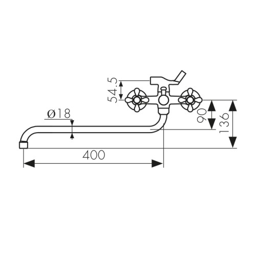 44255 Смеситель KAISER Carlson Style для ванны