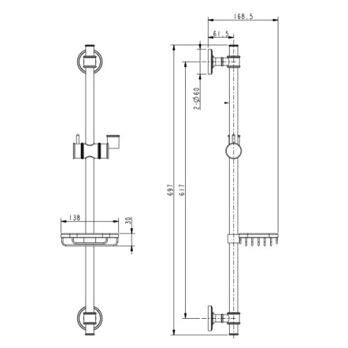 R-0092 Bronze Душевая стойка KAISER с мыльницей