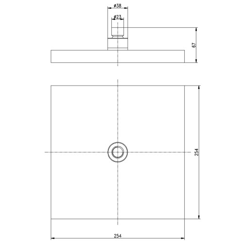 SH-225 Душевая лейка KAISER стационарная, 250x250 мм