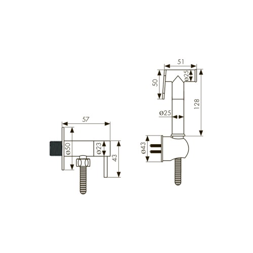 SH-332  Гигиенический набор с краном KAISER