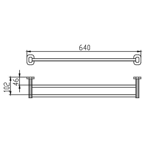 KH-2048 Держатель полотенца двойной KAISER