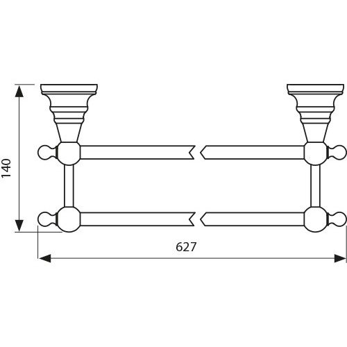 KH-2208 Держатель полотенца 2-х уровневая KAISER