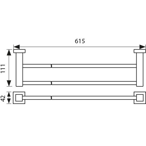 KH-2308 Держатель полотенца 2-х уровневая KAISER