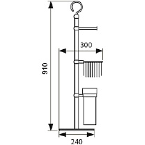 KH-2615 Напольный держатель для туалетной бумаги и ёршика KAISER хром (нерж)