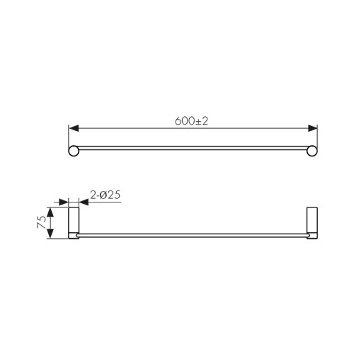 KH-3248 Держатель полотенца прямой KAISER Vita