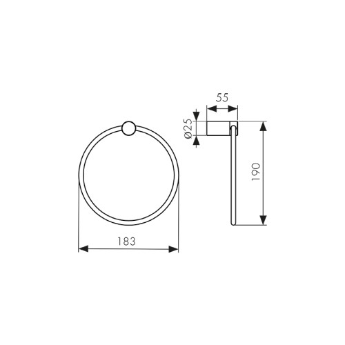 KH-3293  Держатель полотенца круглый KAISER Vita