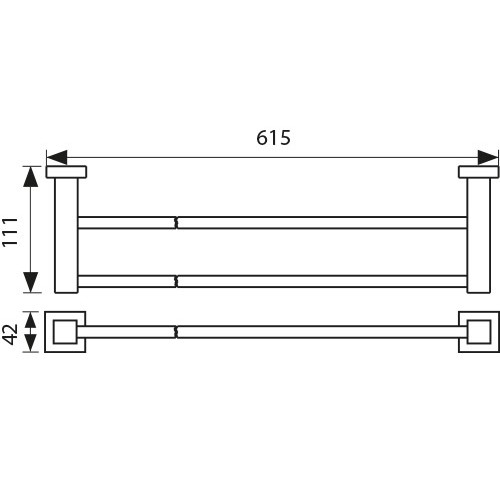 KH-4308 Держатель полотенца 2-х уровневый KAISER