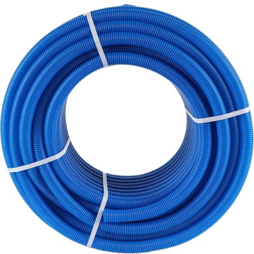 Труба гофрированная STOUT ПНД, цвет синий, наружным диаметром 23 мм для труб диаметром 16 мм