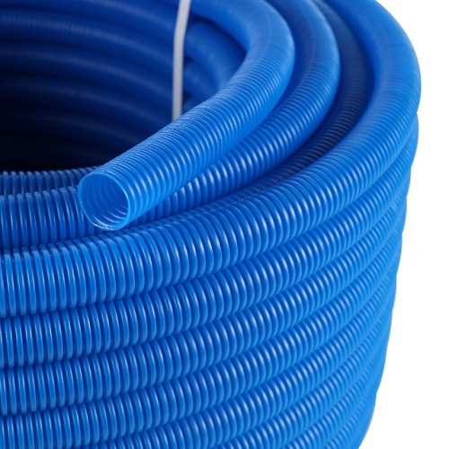 Труба гофрированная STOUT ПНД, цвет синий, наружным диаметром 23 мм для труб диаметром 16 мм