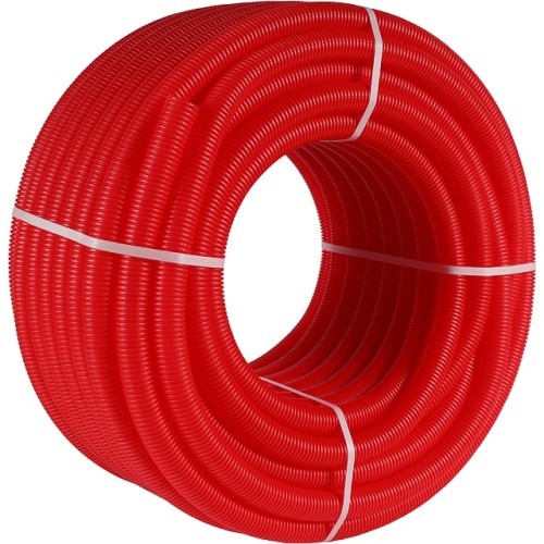 Труба гофрированная STOUT ПНД, цвет красный, наружным диаметром 28 мм для труб диаметром 20 мм