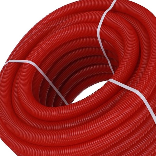 Труба гофрированная STOUT ПНД, цвет красный, наружным диаметром 40 мм для труб диаметром 32 мм
