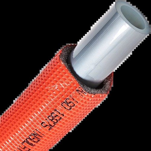 Труба STOUT 25х3,5 (бухта 50 метров) PEX-a из сшитого полиэтилена с кислородным слоем, серая в теплоизоляции (красная)