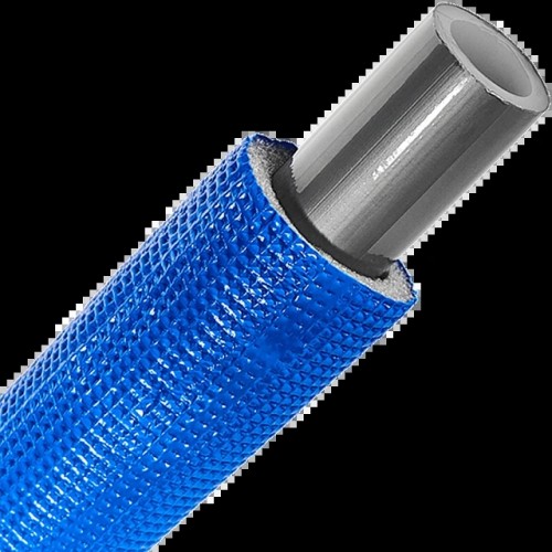 Труба STOUT 25х3,5 (бухта 50 метров) PEX-a из сшитого полиэтилена с кислородным слоем, серая в теплоизоляции (синяя)