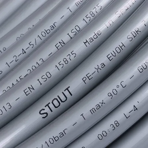 PEX-a труба STOUT 16х2,2 (бухта 500 метров) из сшитого полиэтилена с кислородным слоем, серая PEX-a труба STOUT 16х2,2 (бухта 500 метров) из сшитого полиэтилена с кислородным слоем, серая