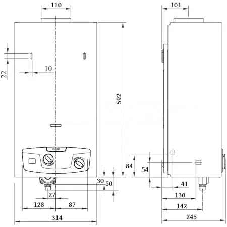 Водонагреватель газовый проточный BAXI SIG-2 11 i (7219087--)