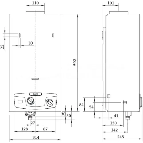 Водонагреватель газовый проточный BAXI SIG-2 11 i, 7219087