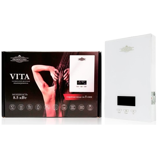Электрический проточный водонагреватель PrimoClima VITA 8.5 кВт, белый