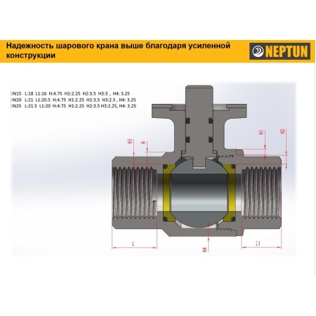 Шаровой кран с электроприводом Neptun PROFI 220В 1", 100035665500