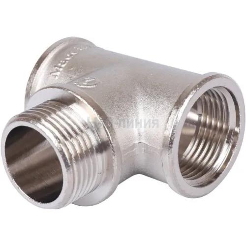 Тройник STOUT ВНВ никелированный 1 x1 x1