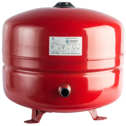 Расширительный бак Stout STH-0005 35 л мембранный с диафрагмой, для системы отопления Расширительный бак Stout STH-0005 35 л мембранный с диафрагмой, для системы отопления