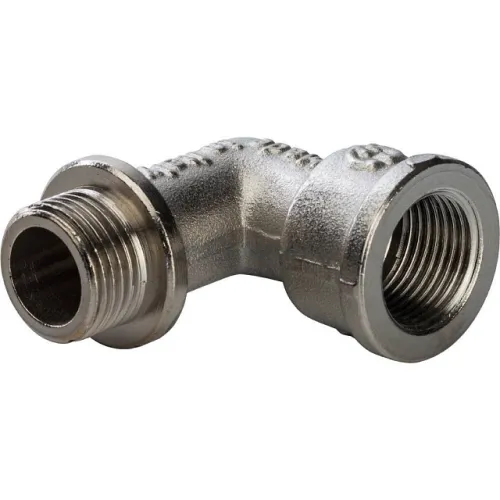 Угольник STOUT с упором НВ никелированный 3/8