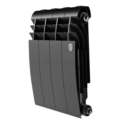 Радиатор отопления биметаллический Royal Thermo BILINER B 500 Чёрный - 4 секц., RTBB350004