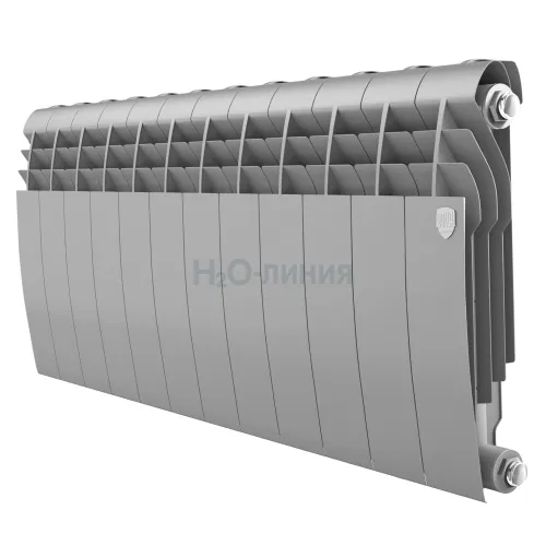 Радиатор отопления биметаллический Royal Thermo BILINER B 350 Серебристый - 12 секц., RTBS335012