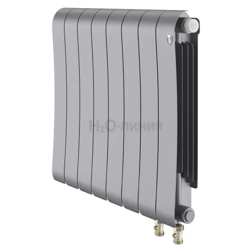Радиатор отопления биметаллический Royal Thermo Infinity 500 Silver Satin VR80 - 8 секц., RTINSSVR805008
