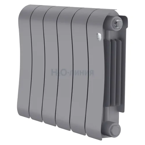 Радиатор отопления биметаллический Royal Thermo Infinity 300 Silver Satin - 6 секц., RTISS30006