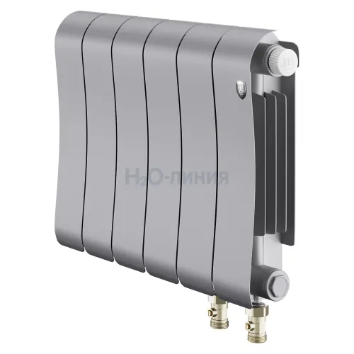 Радиатор отопления биметаллический Royal Thermo Infinity 300 Silver Satin VR80 - 6 секц., RTISSVR8030006