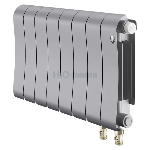 Радиатор отопления биметаллический Royal Thermo Infinity 300 Silver Satin VR80 - 8 секц., RTISSVR8030008