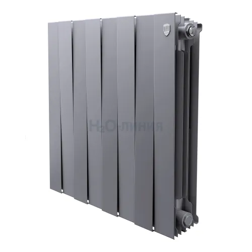 Радиатор отопления биметаллический Royal Thermo PianoForte 500 Серебристый - 8 секц., RTPS3050008