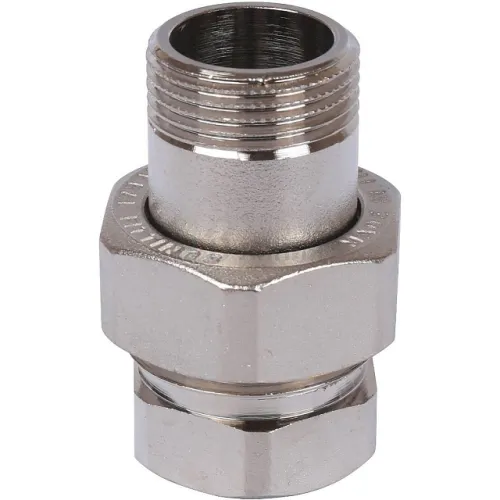 Разъемное соединение STOUT американка ВН 3/4 никелированное, уплотнение под гайкой по плоскости