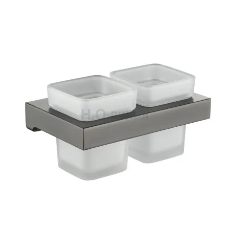 Настенный стакан двойной Grocenberg AC0022 (Графит)