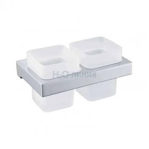 Настенный стакан двойной Grocenberg AC0022 (Хром)