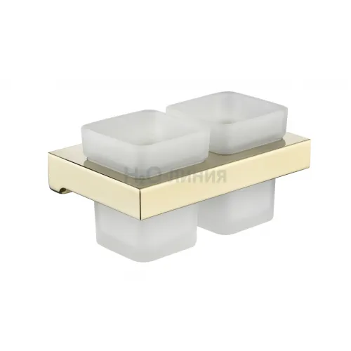 Настенный стакан двойной Grocenberg AC0022 (Золото глянец)