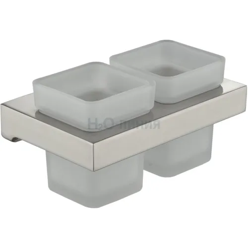 Настенный стакан двойной Grocenberg AC0022 (Никель)