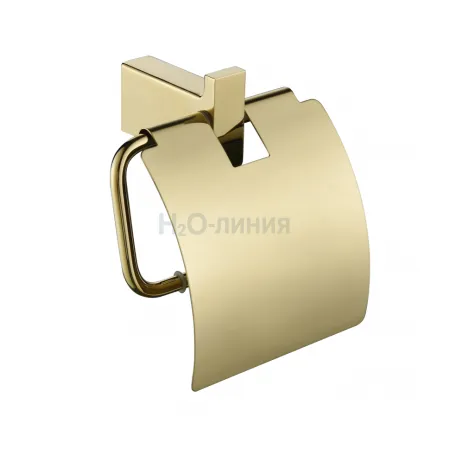 Настенный бумагодержатель с крышкой Grocenberg AC0029 (Золото глянец)