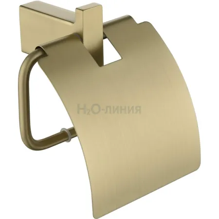 Настенный бумагодержатель с крышкой Grocenberg AC0029 (Матовое золото)