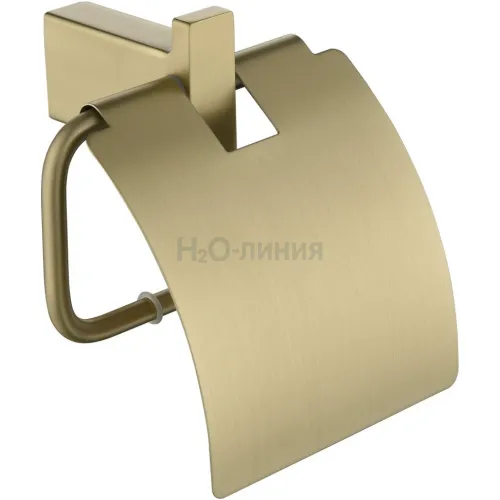 Настенный бумагодержатель с крышкой Grocenberg AC0029 (Матовое золото)