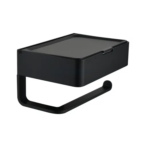 Настенный бумагодержатель плоский Grocenberg AC0050 (Черный матовый)