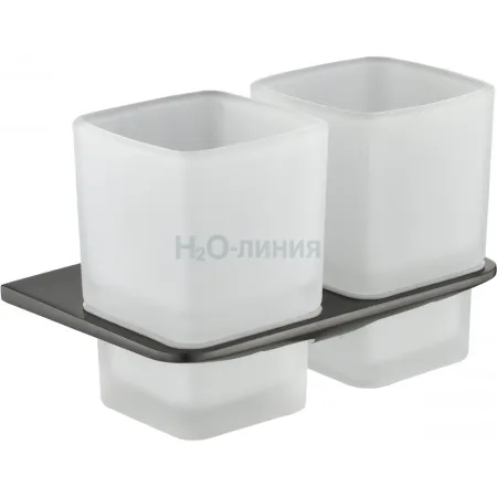 Настенный стакан двойной Grocenberg AC0056 (Графит)