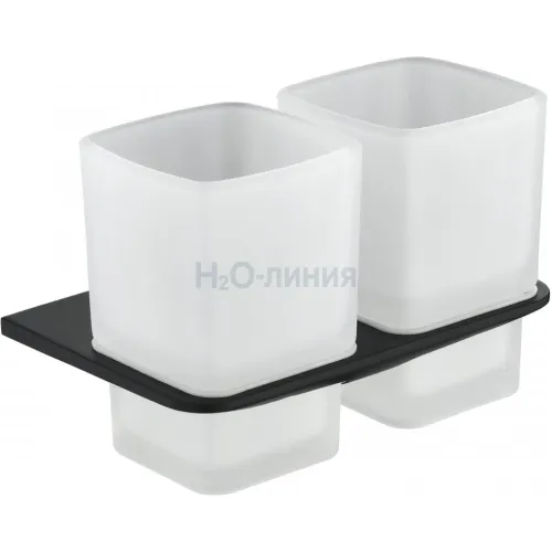 Настенный стакан двойной Grocenberg AC0056 (Черный матовый)