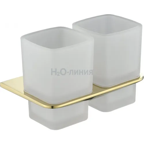 Настенный стакан двойной Grocenberg AC0056 (Золото глянец)